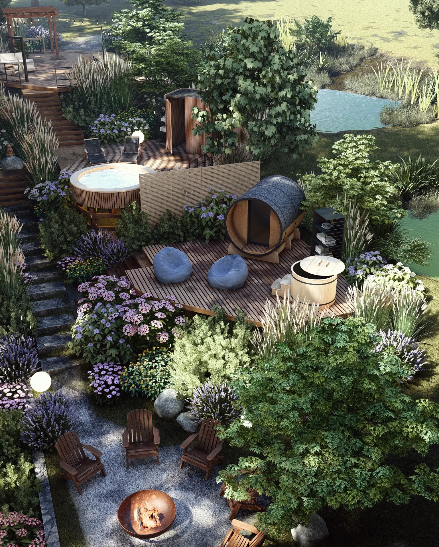 Artistic rendering of the Terra Futura wellness area